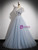 A-Line Gray Tulle Sequins Prom Dress