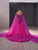 Fuchsia Tulle Square Beading Prom Dress