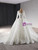 White Tulle V-neck Long Sleeve Lace Appliques Wedding Dress