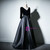 Green Satin Velvet Long Sleeve V-neck prom Dress