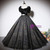 Vintage Black Velvet Short Sleeve Quinceanera Dress