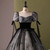 Black Tulle Short Sleeve Square Neck Quinceanera Dress
