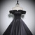Black Ball Gown Satin Off the Shoulder Quinceanera Dress