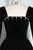 Black Velvet Long Sleeve Backless Crystal Prom Dress