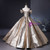 Gold Off the Shoulder Flower Quinceanera Dress