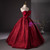 Burgundy Strapless Bow Quinceanera Dress