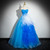 Blue Tulle Sweetheart Pleats Quinceanera Dress