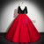 Red Satin Black Velvet Sequins Quinceanera Dress
