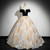 Champagne Embroidery Black Velvet Quinceanera Dress