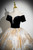 Champagne Embroidery Black Velvet Quinceanera Dress