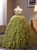 Green Ball Gown Strapless Tiers Sequins Quinceanera Dress