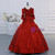 Burgundy Long Sleeve Pleats Rococo Baroque Victorian Dress