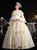 Champagne Satin Long Sleeve Rococo Vintage Dress