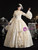 Champagne Satin Long Sleeve Rococo Vintage Dress