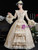 Champagne Long Sleeve Lace Baroque Victorian Vintage Dress
