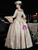 Champagne Long Sleeve Rococo Baroque Dress