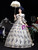 Champagne Long Sleeve Print Baroque Vintage Dress