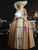 Gold Satin Long Sleeve Lace Baroque Victorian Dress