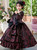 Burgundy Long Sleeve Tiers Court Vintage Dress