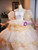Champagne Tulle Strapless 3D Flower Quinceanera Dress Champagne Tulle Strapless 3D Flower Quinceanera Dress
