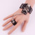 Bracelet with Ring For Women Gorgeous Skull Rivet Decorated