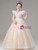 Champagne Sequins Tulle Long Sleeve Flower Girl Dress