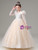 Champagne Sequins Tulle Long Sleeve Flower Girl Dress