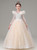 Champagne Sequins Tulle Long Sleeve Flower Girl Dress
