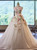 3D floral embroidery applique ball gown wedding dress with tulle skirt