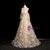 Champagne Tulle Embroidery Flower Prom Dress