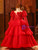 Red Tulle Sequins Long Sleeve Flower Girl Dress Red Tulle Sequins Long Sleeve Flower Girl Dress