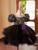 Black Tulle Sequins Puff Sleeve Flower Girl Dress Black Tulle Sequins Puff Sleeve Flower Girl Dress