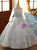 Silver Sequins Long Sleeve Crystal Flower Girl Dress