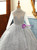 Silver Sequins Long Sleeve Crystal Flower Girl Dress
