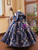 Blue Ball Gown Sequins Flower Girl Dress