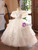White Tulle Sequins Puff Sleeve Pearls Flower Girl Dress White Tulle Sequins Puff Sleeve Pearls Flower Girl Dress