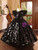 Black Sequins Beading Flower Girl Dress