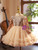 Champagne Tulle Sequins Long Sleeve Bow Flower Girl Dress