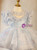 Short Blue Tulle Sequins Beading Flower Girl Dress