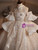 Champagne Tulle Puff Sleeve Flower Girl Dress