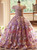 Purple Lace Flower Sequins Cap Sleeve Flower Girl Dress