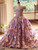 Purple Lace Flower Sequins Cap Sleeve Flower Girl Dress