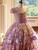 Purple Lace Flower Sequins Cap Sleeve Flower Girl Dress