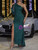 One-shoulder Long-sleeved Sequined Long Evening Dress