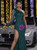 One-shoulder Long-sleeved Sequined Long Evening Dress