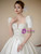 White Satin Short Sleeve Beading Wedding Dress