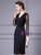 Black Long Sleeve Lace Pleats Mother Of The Bride Dress