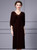 Coffee Velvet Puff Sleeve Mother Of The Bride Dress