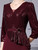 Burgundy Sheath Sequins Short Sleeve Prom Dress