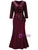 Burgundy Sheath Sequins Short Sleeve Prom Dress